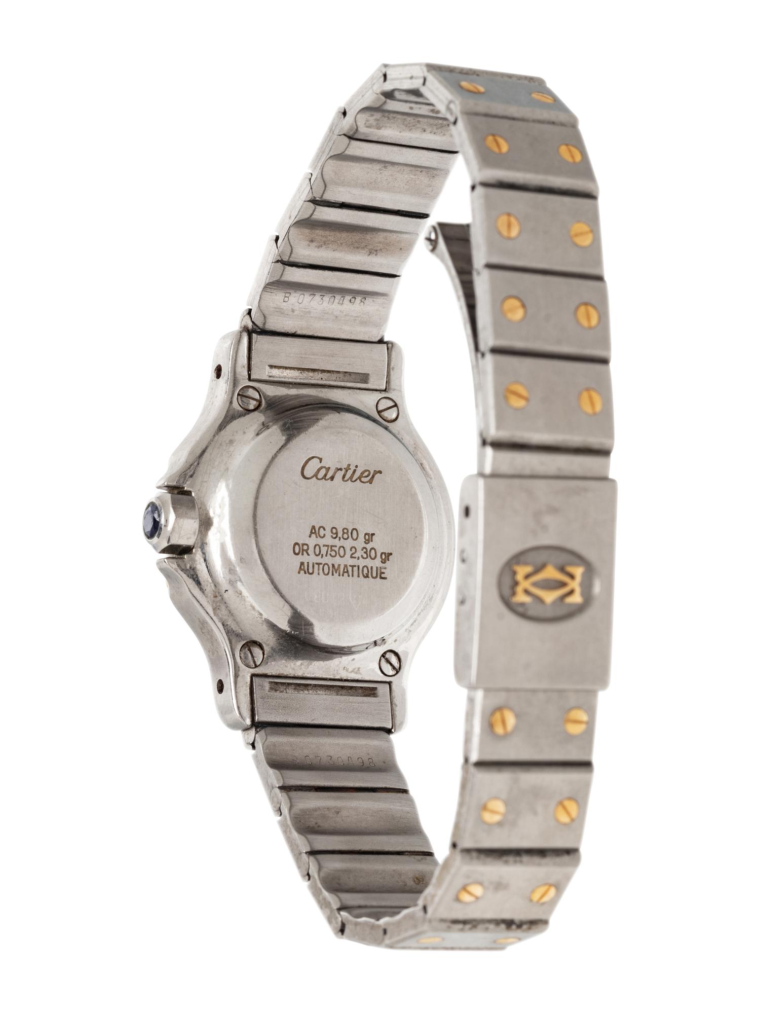 CARTIER, STAINLESS STEEL AND YELLOW GOLD 'SANTOS RONDE' WATCH