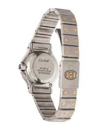 CARTIER, STAINLESS STEEL AND YELLOW GOLD 'SANTOS RONDE' WATCH