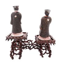 A Pair of Chinese Porcelain Figural Incense Holders