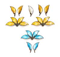 A Collection of Mid-Century Gilt Silver and Polychrome Enamel Leaf Motif Jewelry, Willy Winnaess for David Andersen, 26.90 dwts.