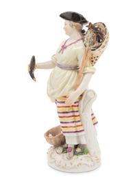 A Meissen Porcelain Figure of a Fisherwoman