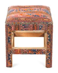 A Soumak Upholstered Foot Stool