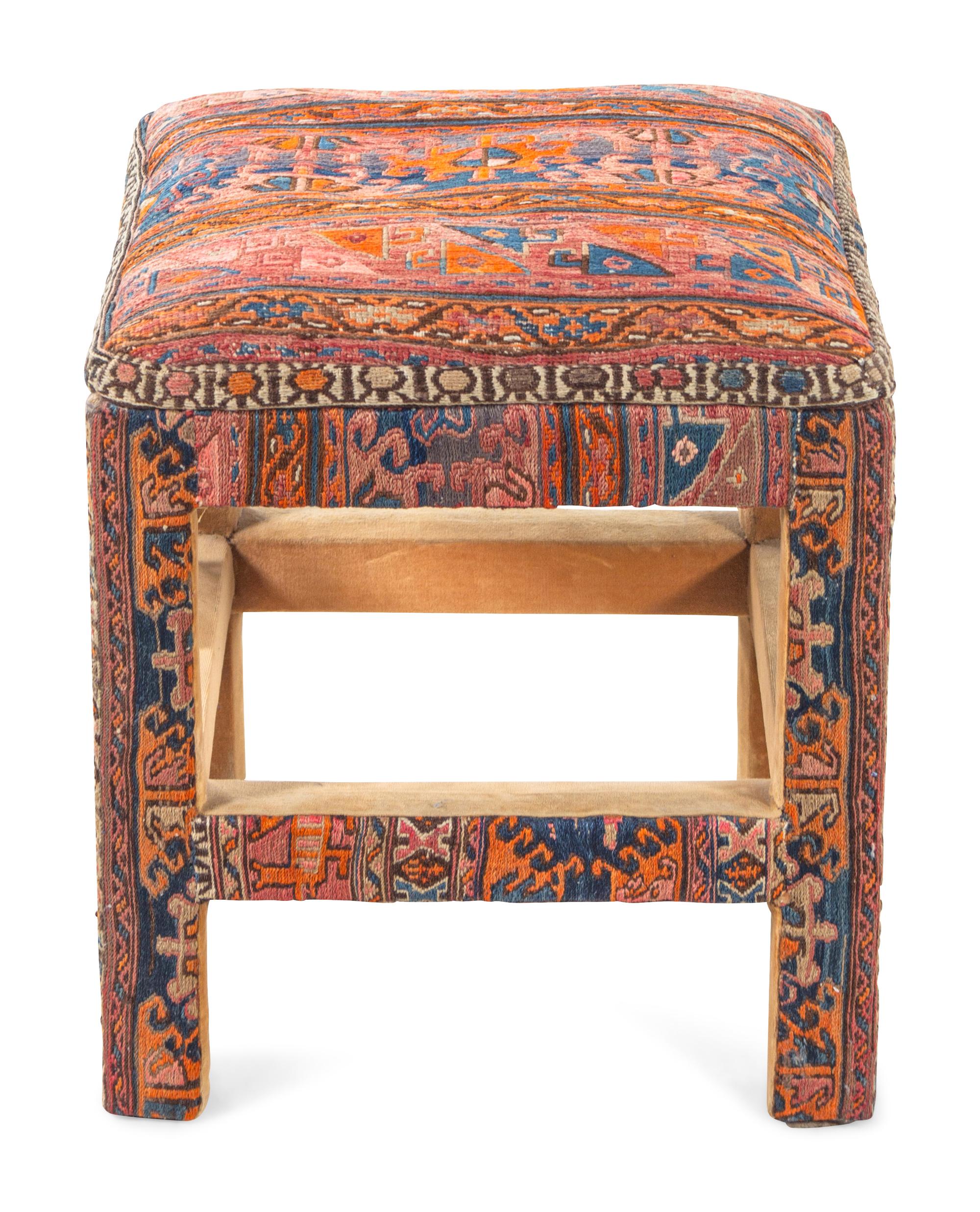 A Soumak Upholstered Foot Stool