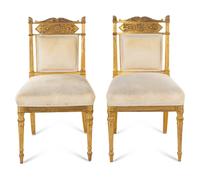A Pair of Charles X Giltwood Side Chairs
