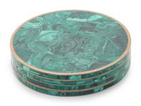 A Malachite Mounted Bronze Game Box