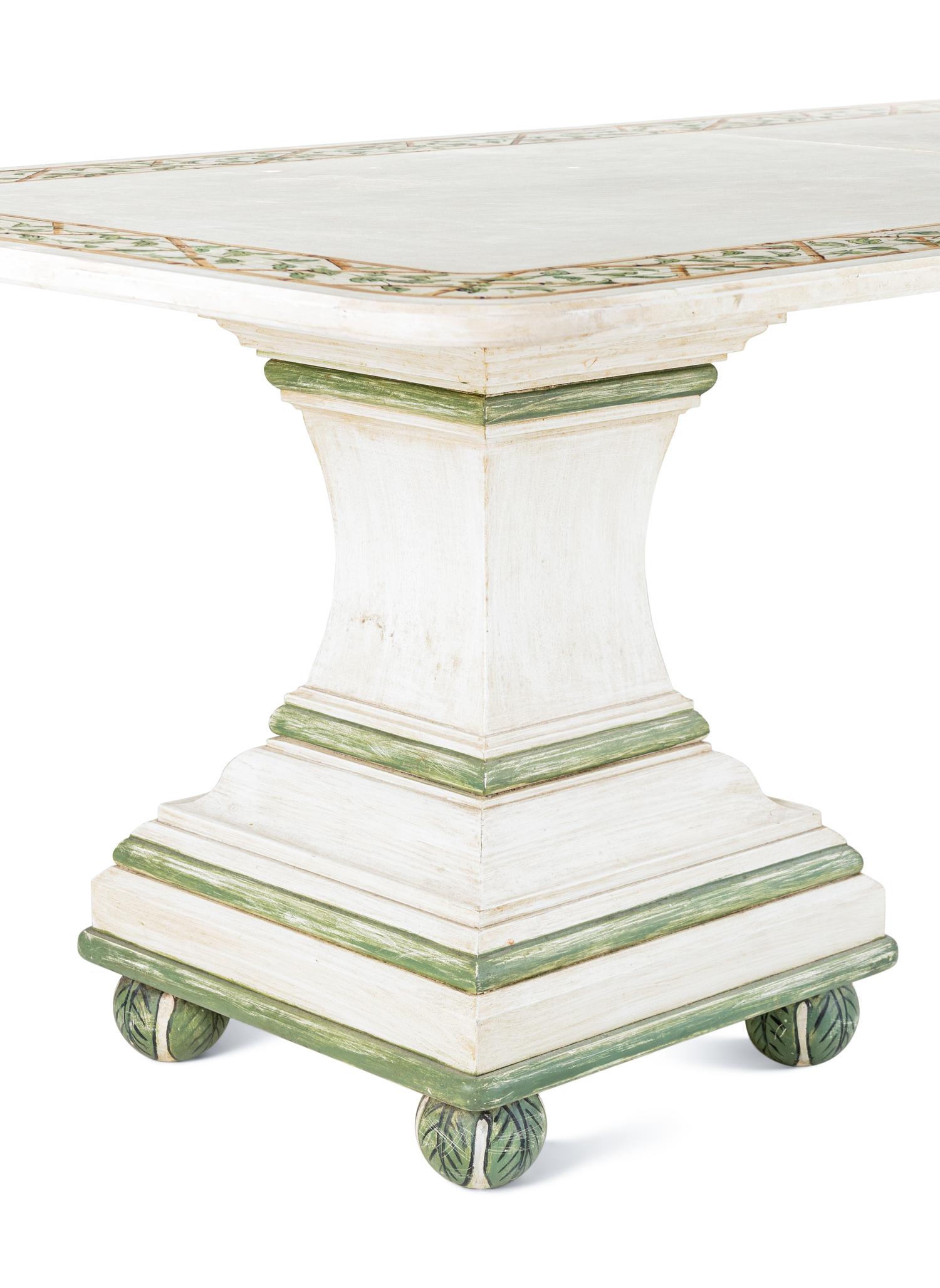 A Contemporary Painted Pedestal Dining Table