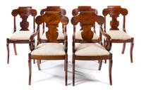 A Set of Six American Empire Style Mahogany Dining Chairs Height 33 1/2 inches. — LATE 19TH/EARLY 20TH CENTURY