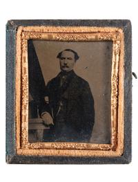 [CIVIL WAR]. Sixteenth plate tintype of Confederate Major General John B. Magruder, Commander of the Military District of Texas, New Mexico, and Arizona.