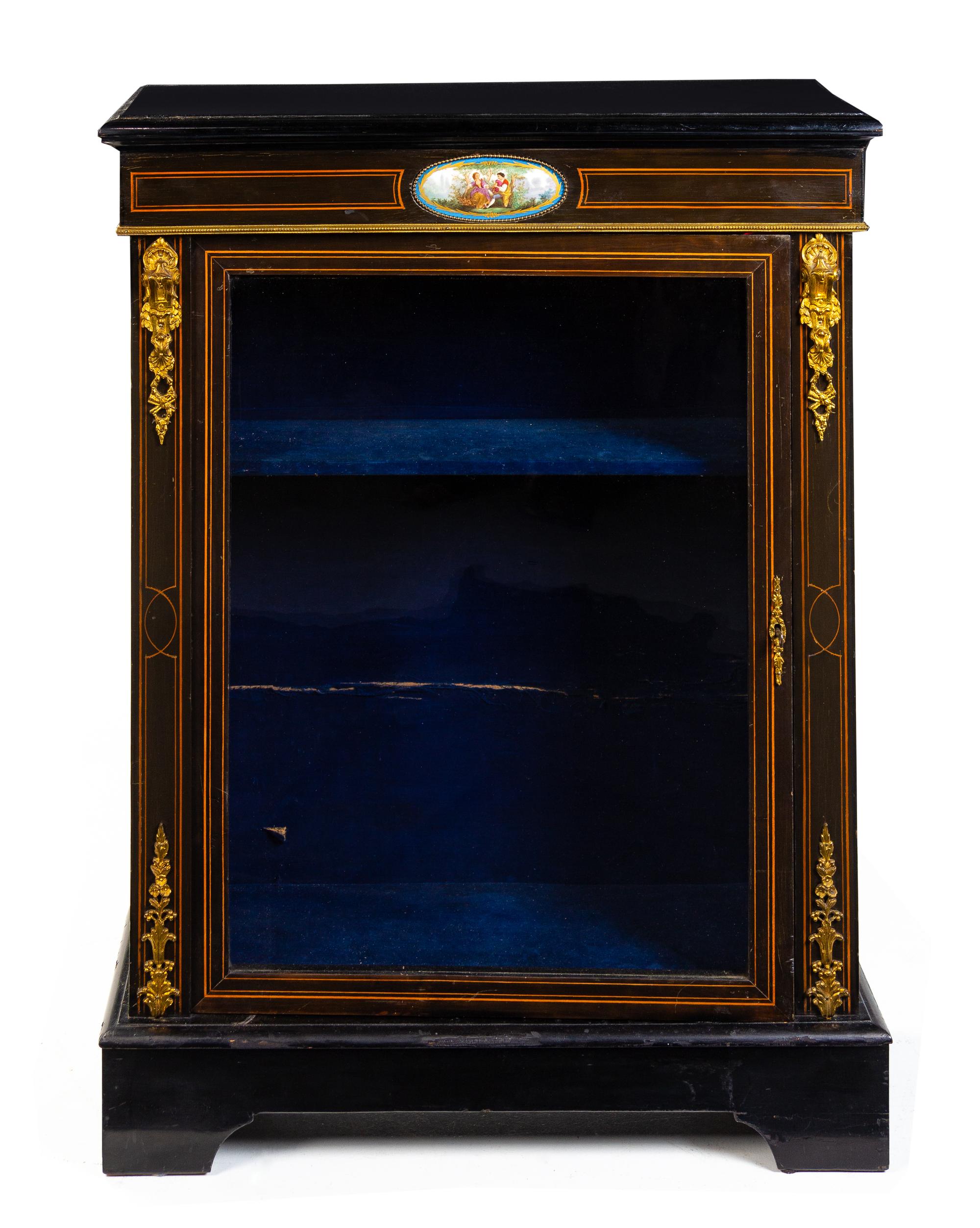 A Napoleon III Ebonized Vitrine