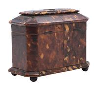 A Georgian Tortoiseshell Tea Caddy