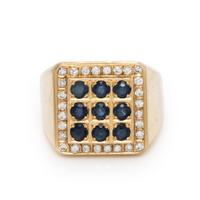 Yellow Gold, Sapphire, and Diamond Ring