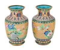 A Pair of Cloisonné Vases