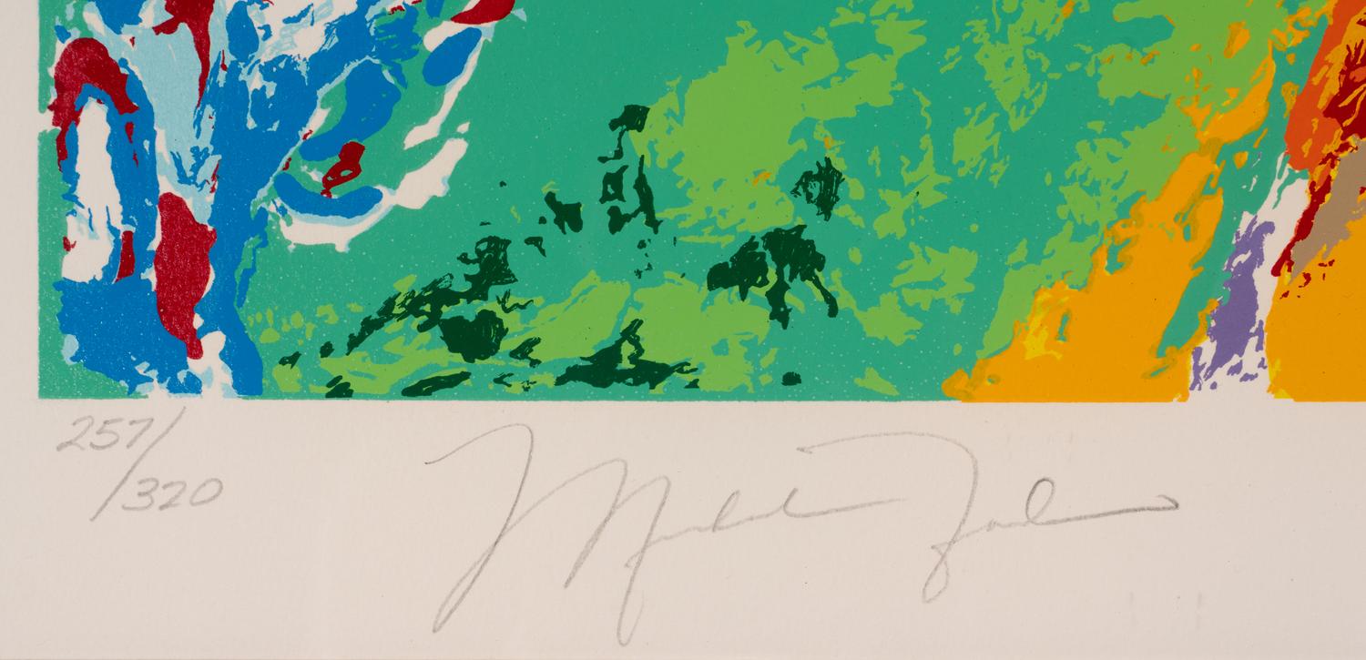 A Michael Jordan and LeRoy Neiman Signed Autograph 1991 Serigraph