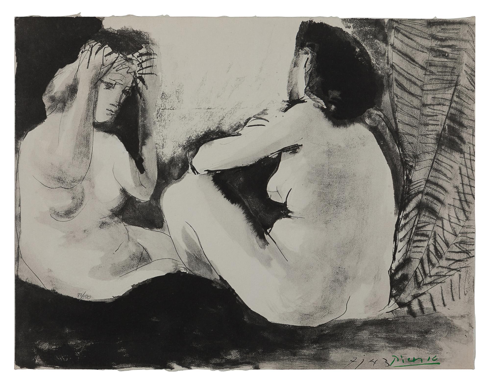 La Flute Double (incomplete portfolio of 14 prints housed in original cloth clamshell box with text by Helene Parmelin)