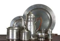 Group of pewter tablewares various makers, american and english, 19th century