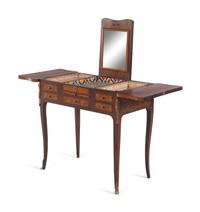 A Louis XV/XVI Transitional Style Gilt Bronze Mounted Parquetry Poudreuse