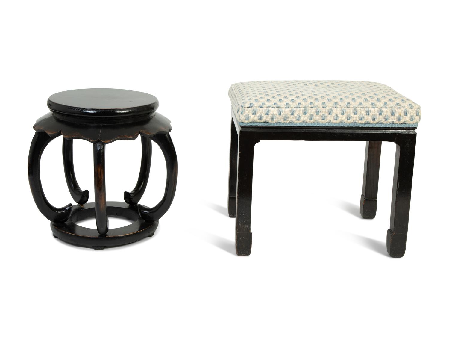 A Chinese Painted Harwood Garden Stool — 20TH CENTURY