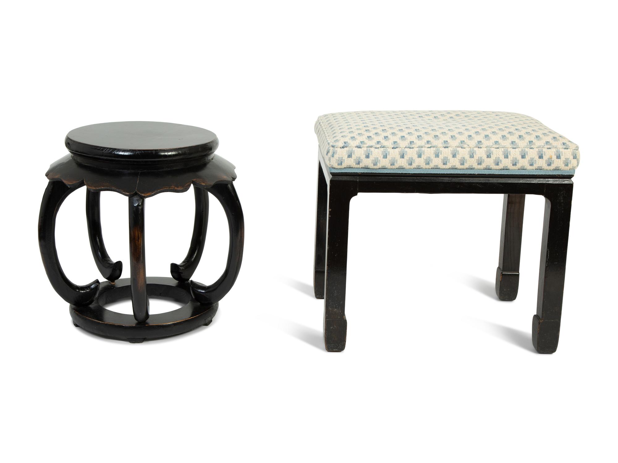 A Chinese Painted Harwood Garden Stool — 20TH CENTURY