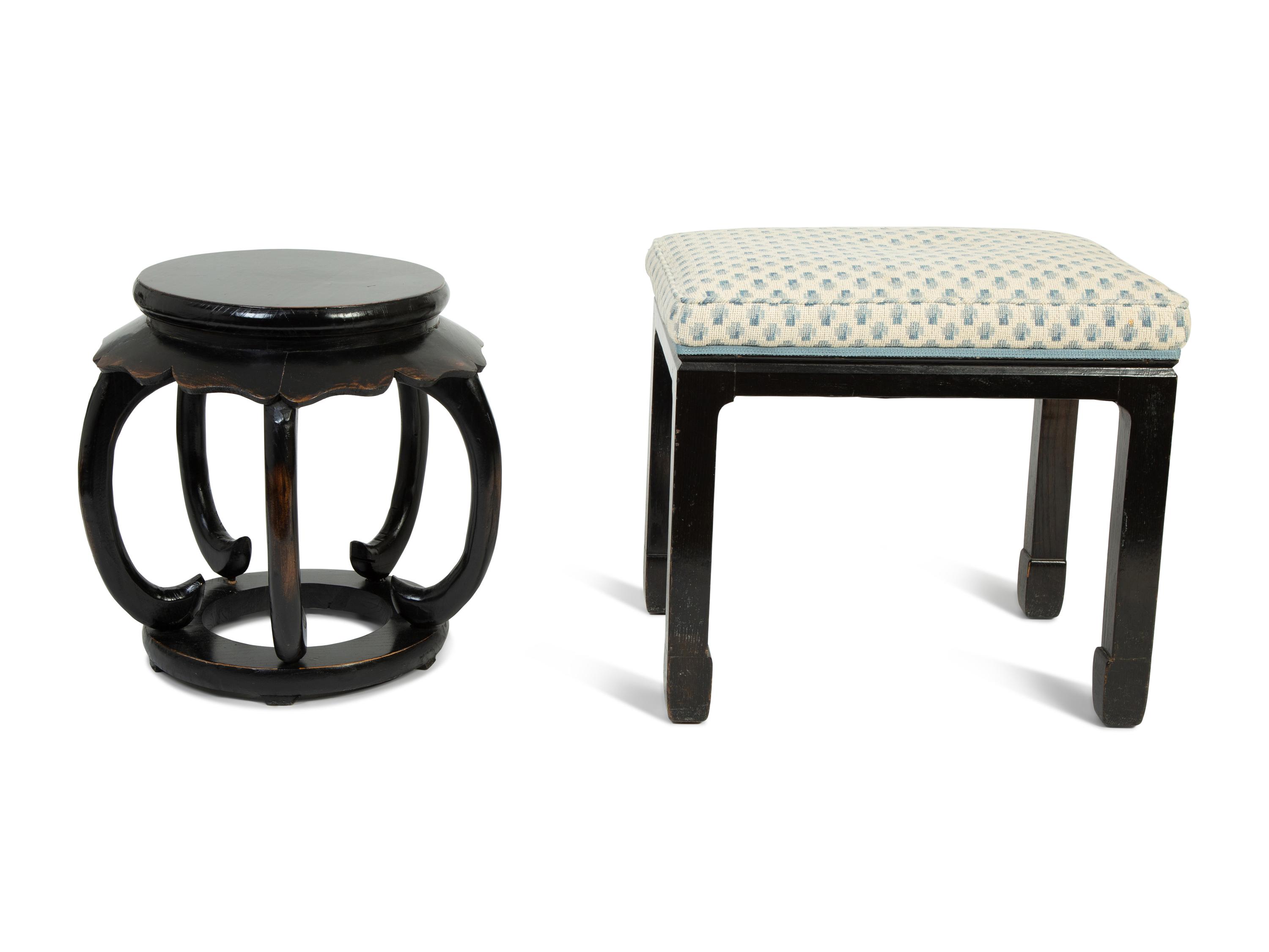 A Chinese Painted Harwood Garden Stool — 20TH CENTURY
