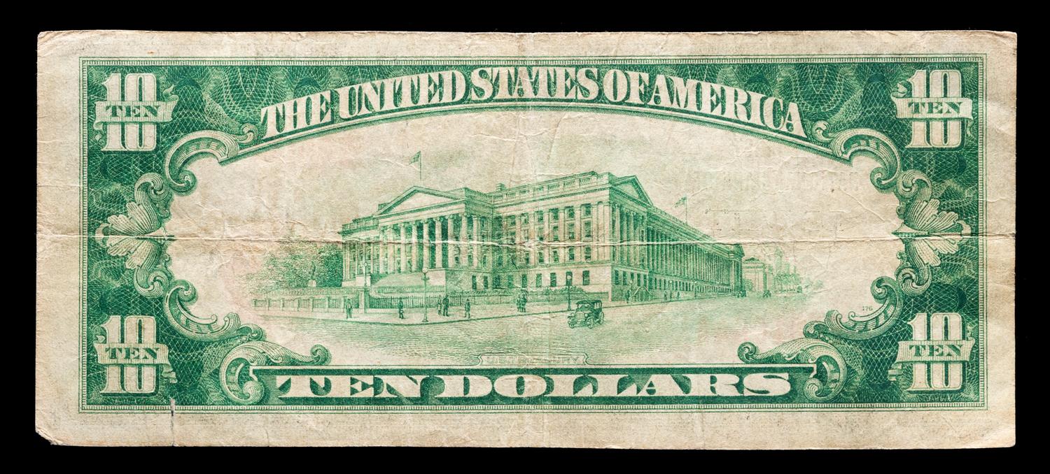 A United States Series 1929 National Currency: Type I $10 Note — #3182
