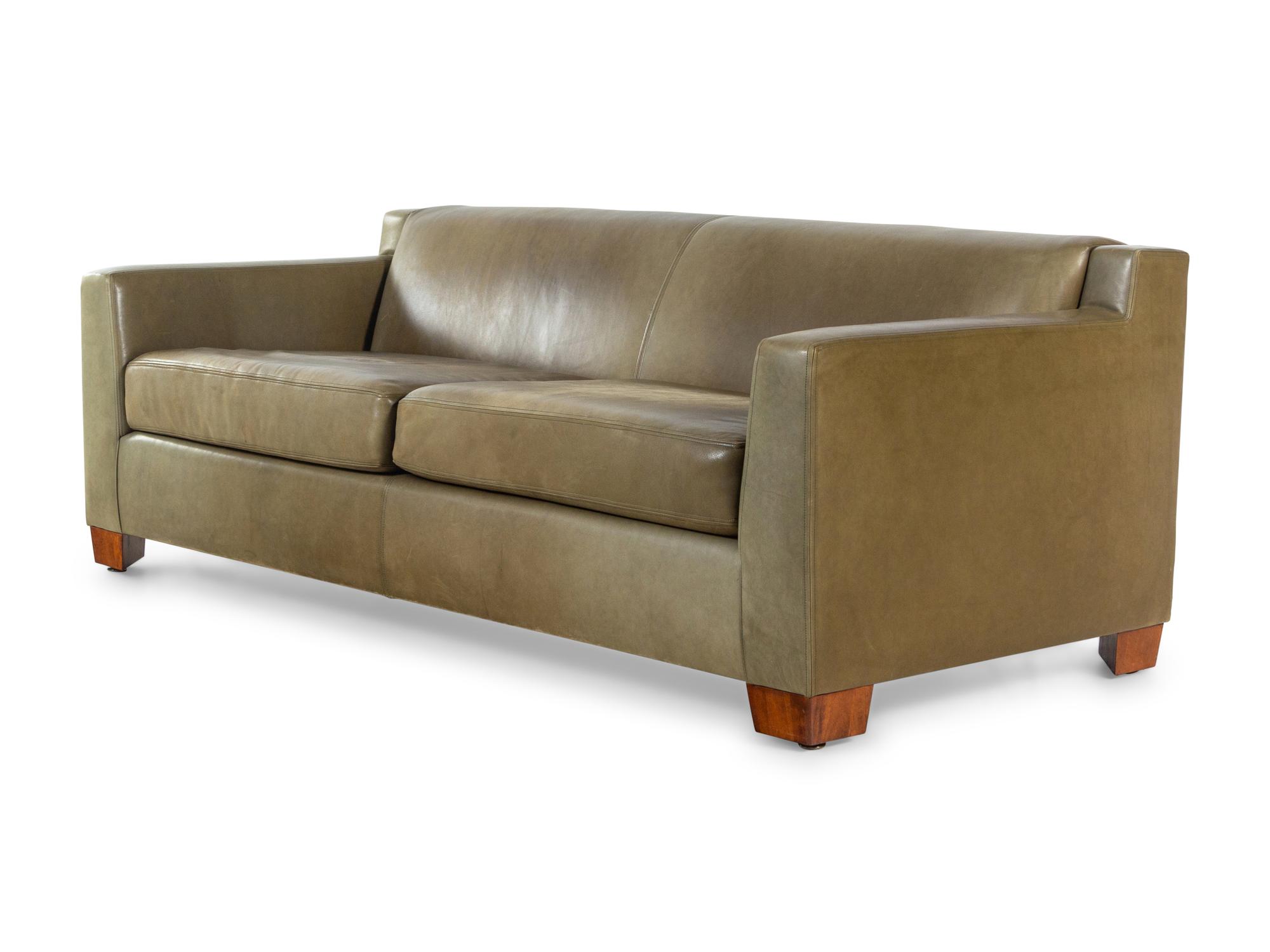 A Keleen Leather-Upholstered Two-Seat Sofa