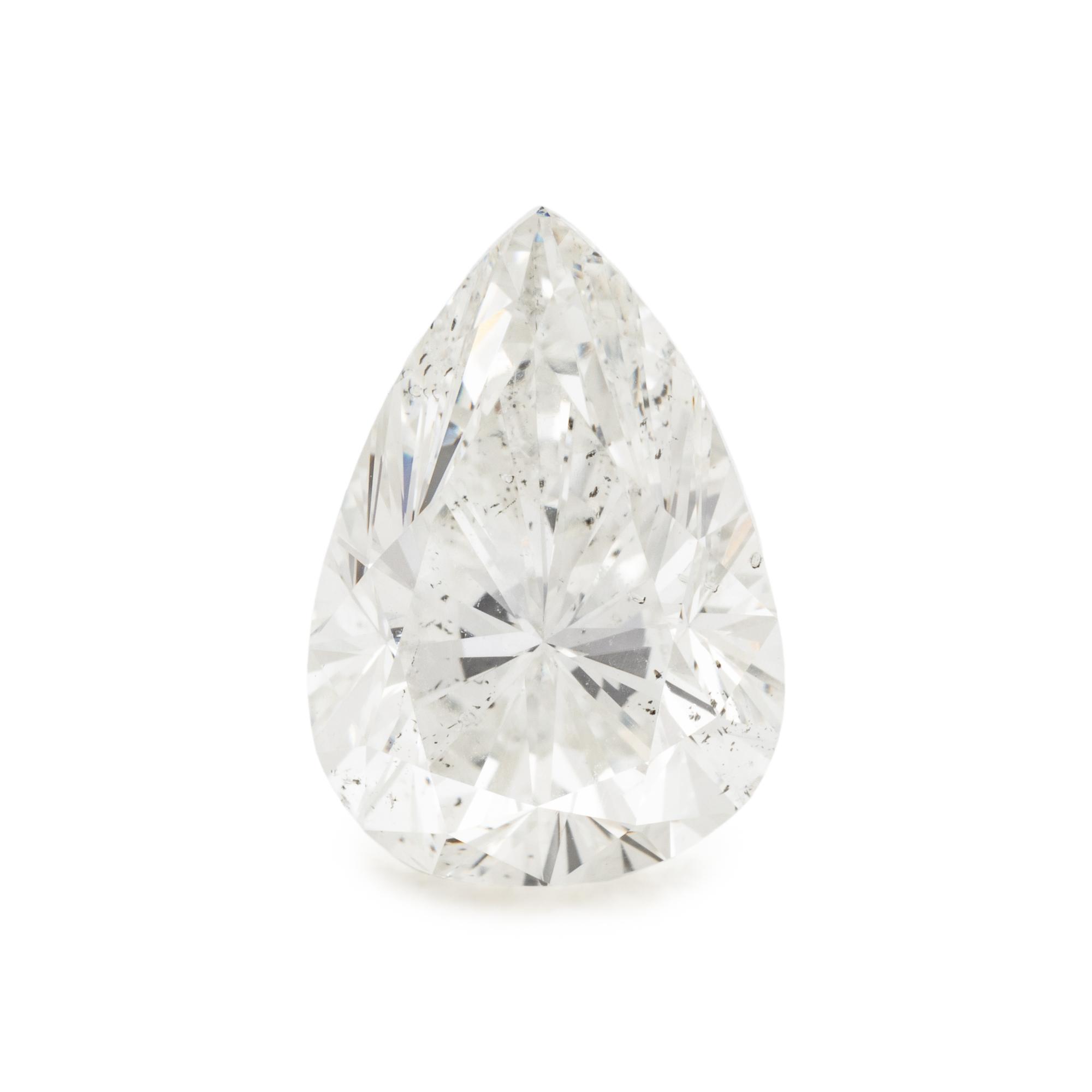 3.31 CARAT LASER DRILLED PEAR BRILLIANT CUT DIAMOND