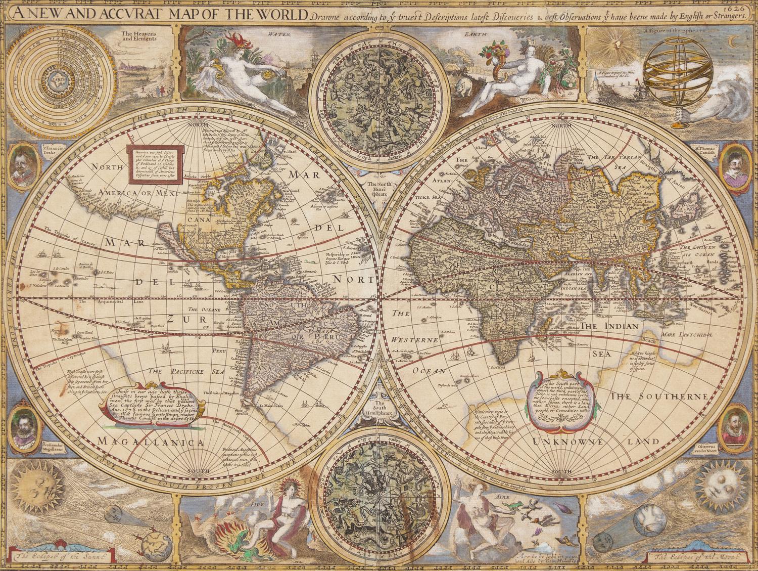 [Maps & Atlases] (Speed, John). A New and Accurat Map of the World Drawne according to ye truest Descriptions latest Discoueries & best Observations yt have beene made by English or Strangers