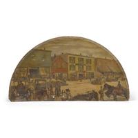 American School, H. Werner (20th Century), After Dwight Baldwin Benton (1834-1903), A Group of Four Half-Moon Paintings Depicting Early Chicago Scenes
