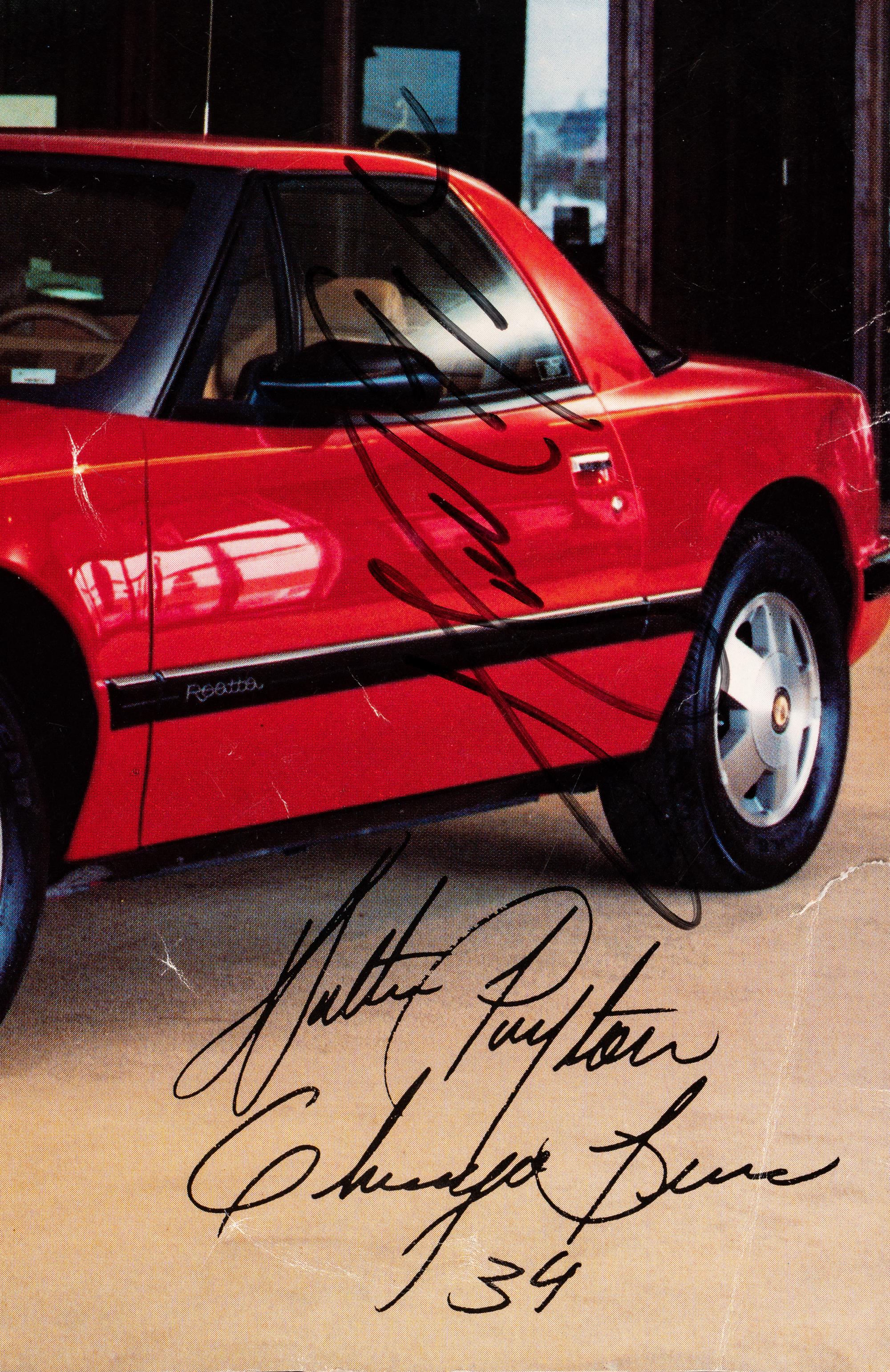 A Group of Two Walter Payton Signed Autograph 1980s Chicago Auto Show Photographs (BAS Beckett Authentication Services Certified),