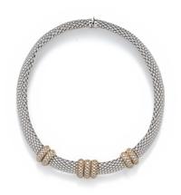 BICOLOR GOLD AND DIAMOND COLLAR NECKLACE