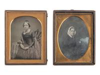 [EARLY PHOTOGRAPHY]. A group of 9 half plate daguerreotypes of women, including: