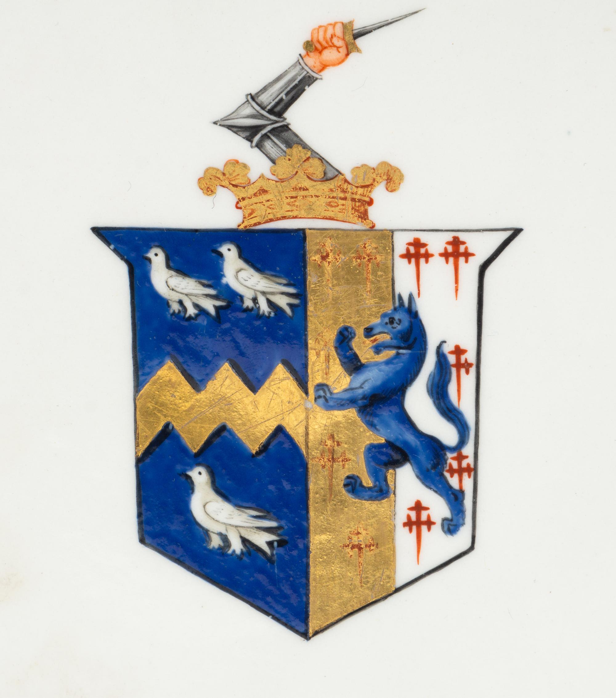 A Near Pair of Barr, Flight and Barr Porcelain Armorial Plates