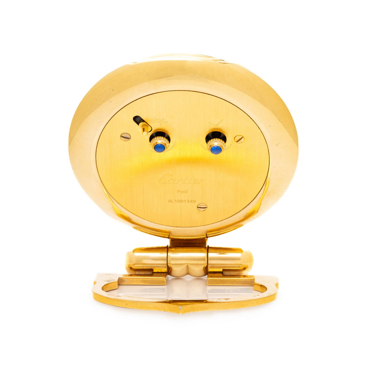CARTIER, 'COLISEE' DESK ALARM CLOCK