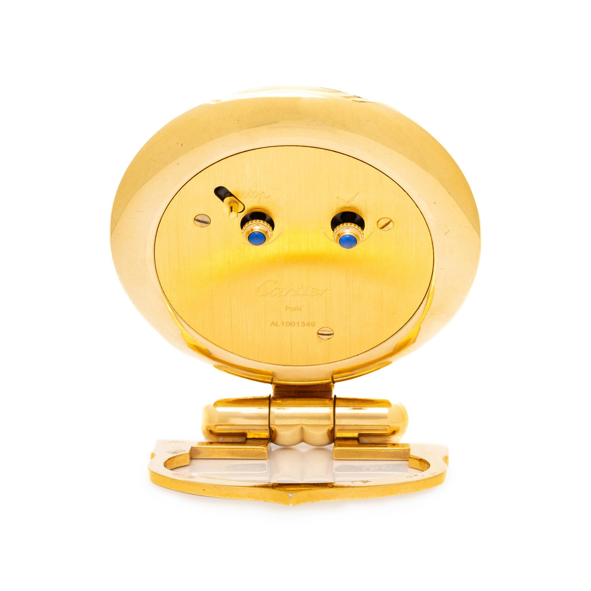 CARTIER, 'COLISEE' DESK ALARM CLOCK