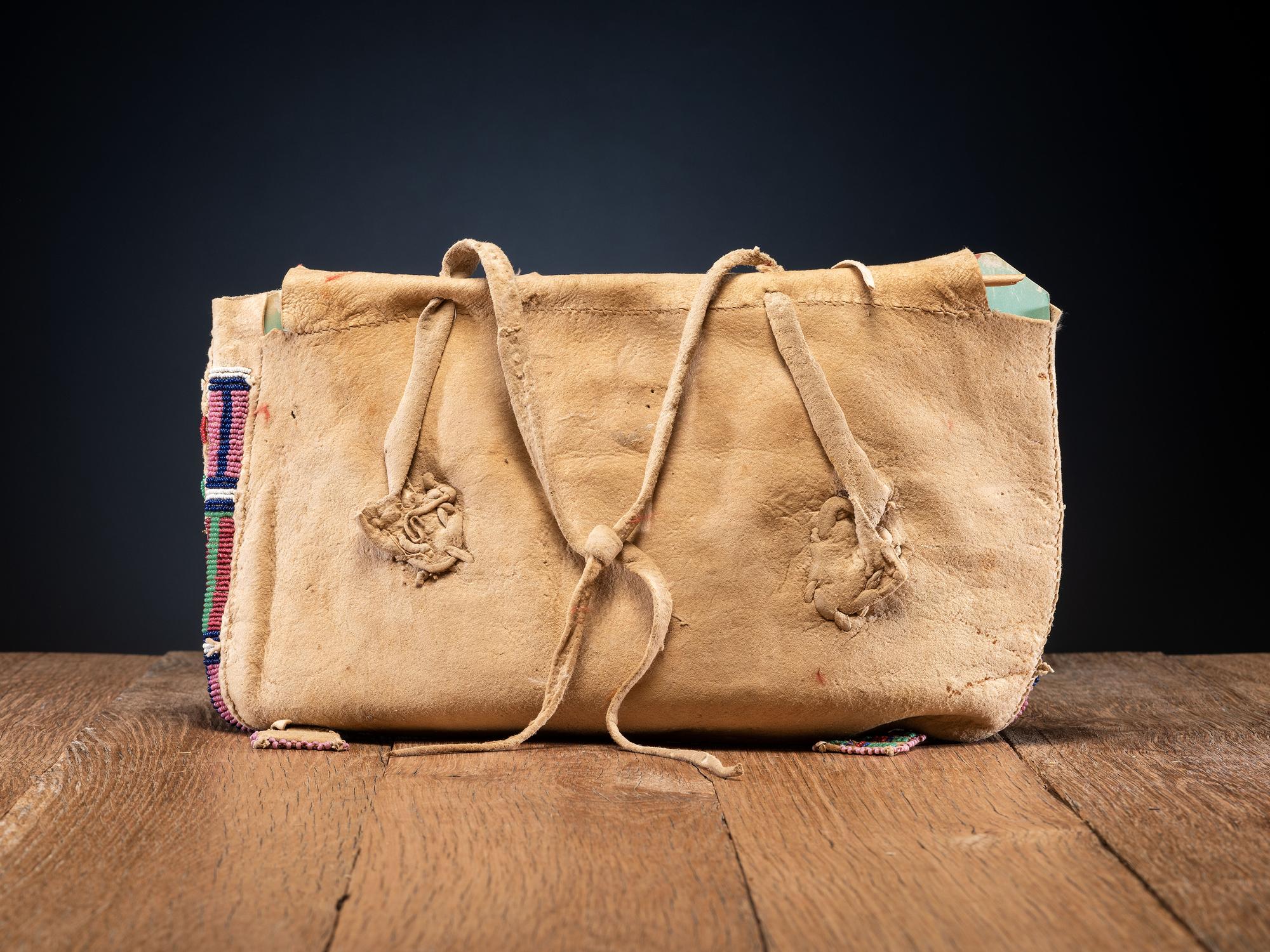 Apsáalooke [Crow] Beaded Buffalo Hide Workbag