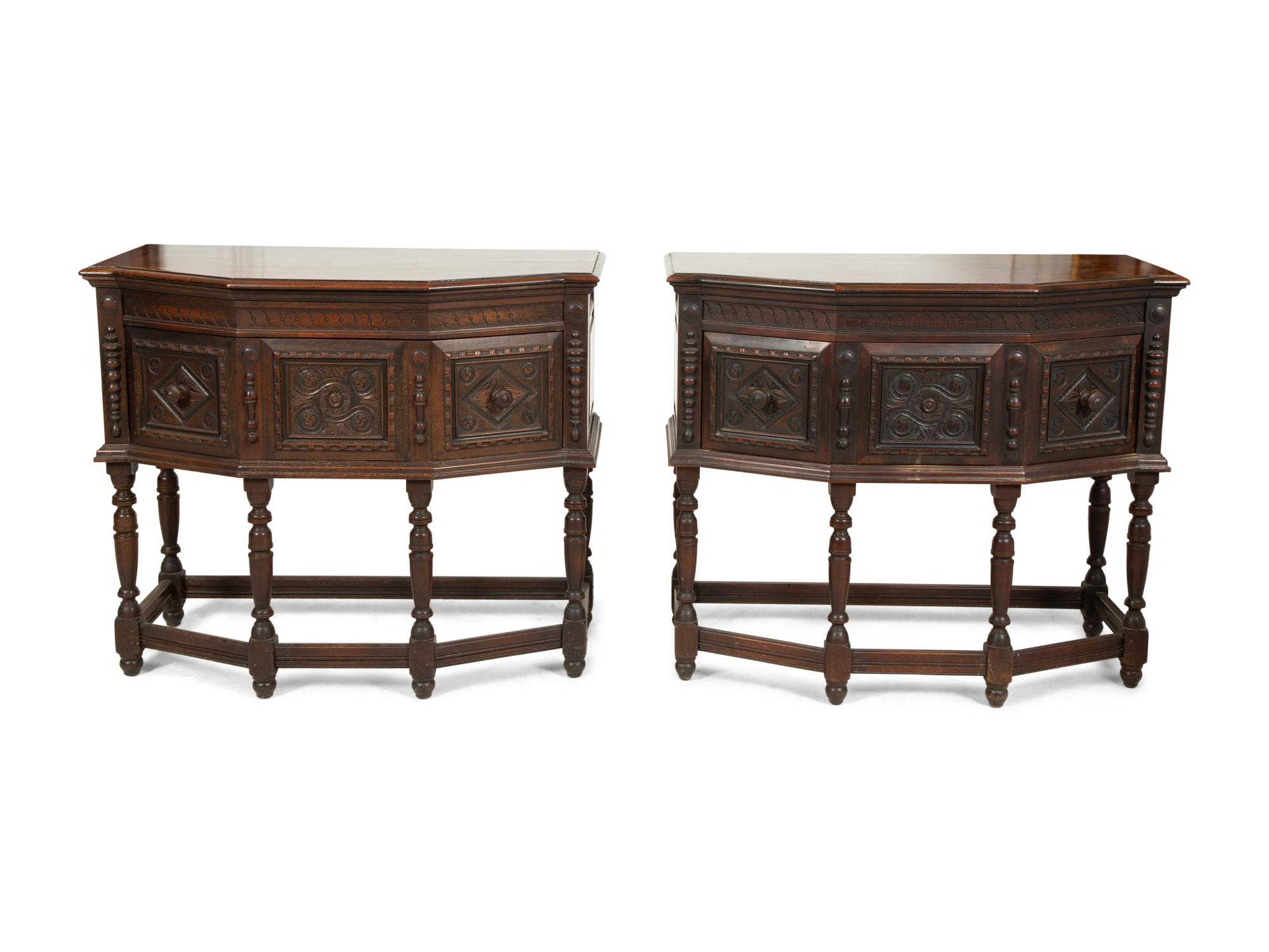 A Pair of Renaissance Revival Side Cabinets