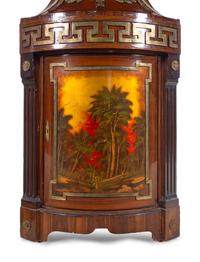 A Pair of Empire Style Ebonized and Vernis Martin Decorated Encoignures