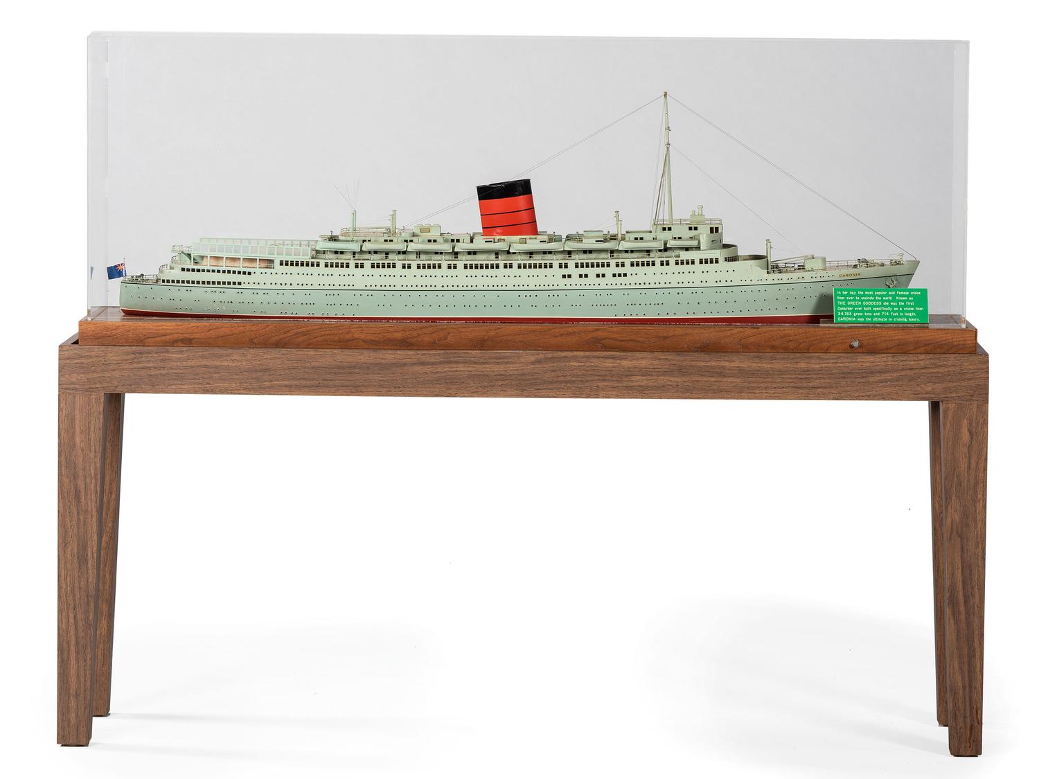 A Scale Model of the RMS Caronia Cunard Ocean Liner