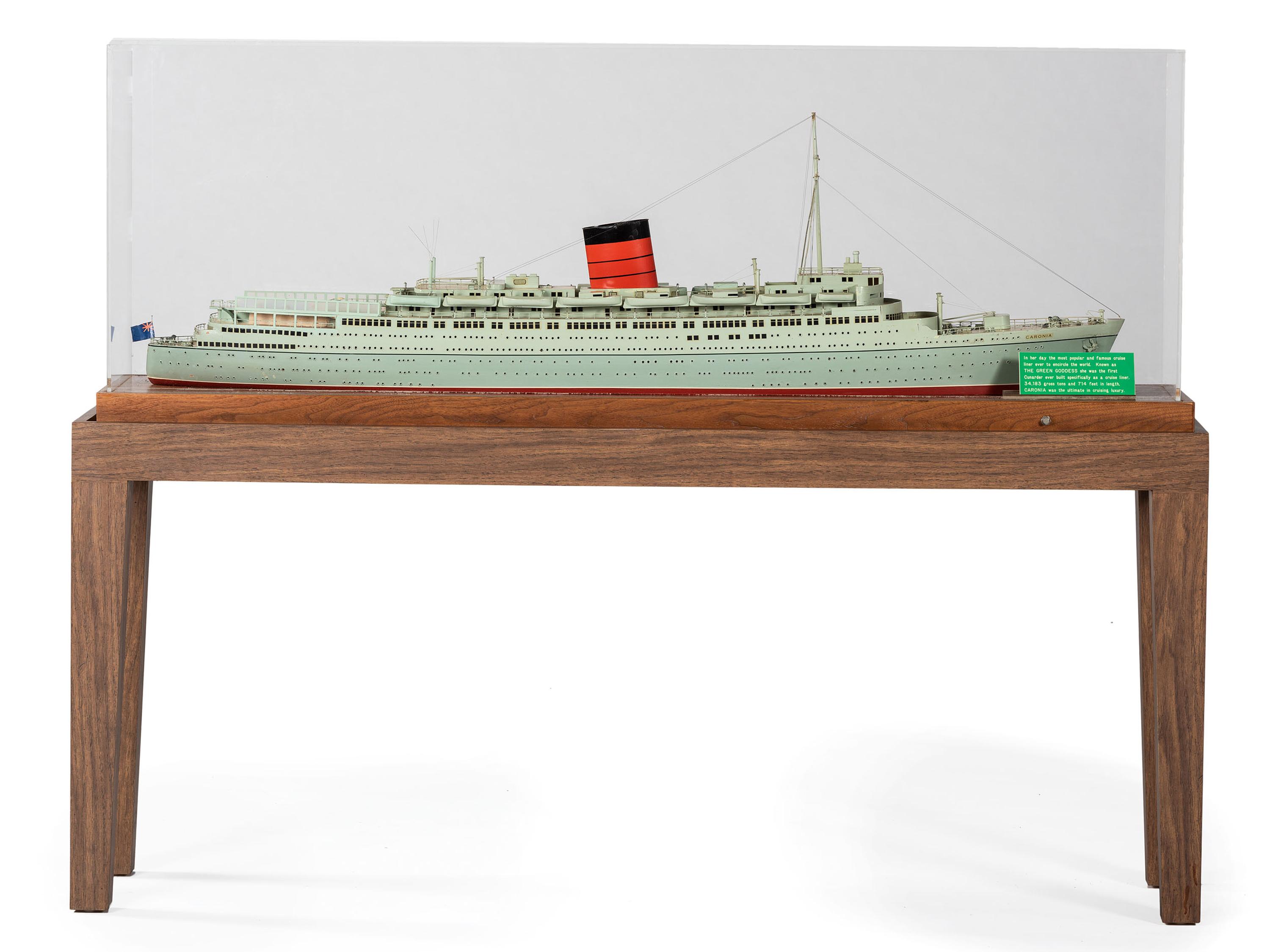 A Scale Model of the RMS Caronia Cunard Ocean Liner