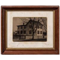 [EARLY PHOTOGRAPHY - OUTDOOR SCENES]. A group of 3 framed outdoor tintypes featuring buildings, comprising: