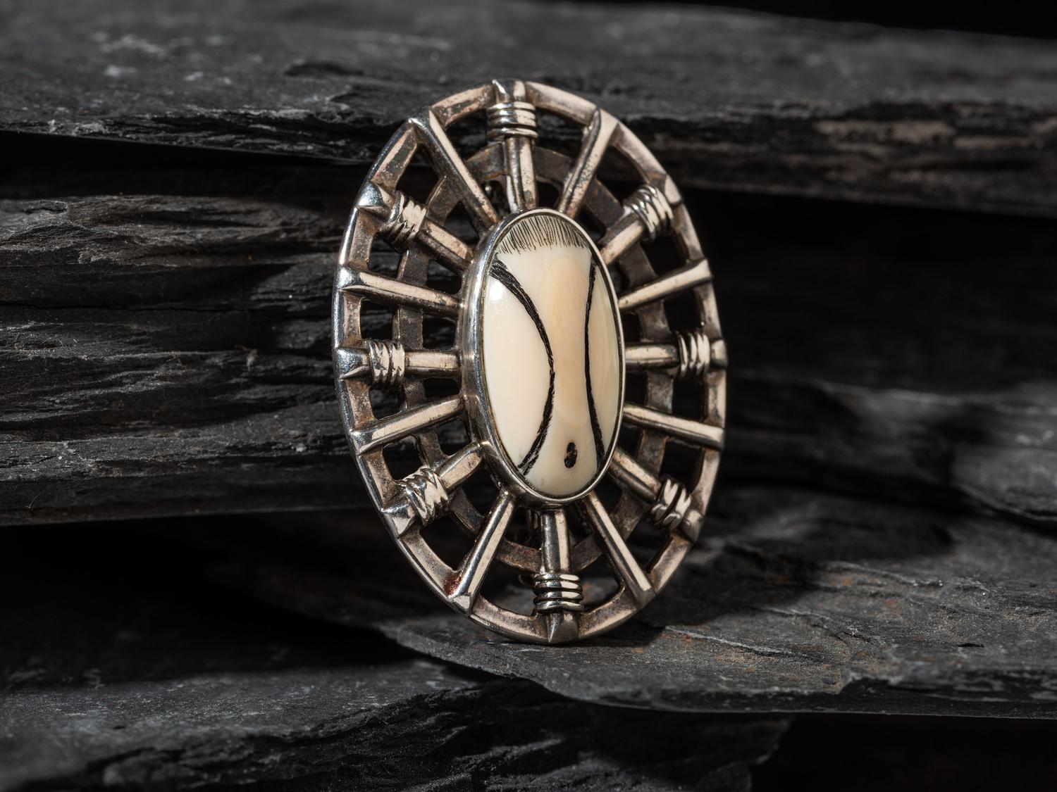 Sterling Silver Maskette Pin, 1988