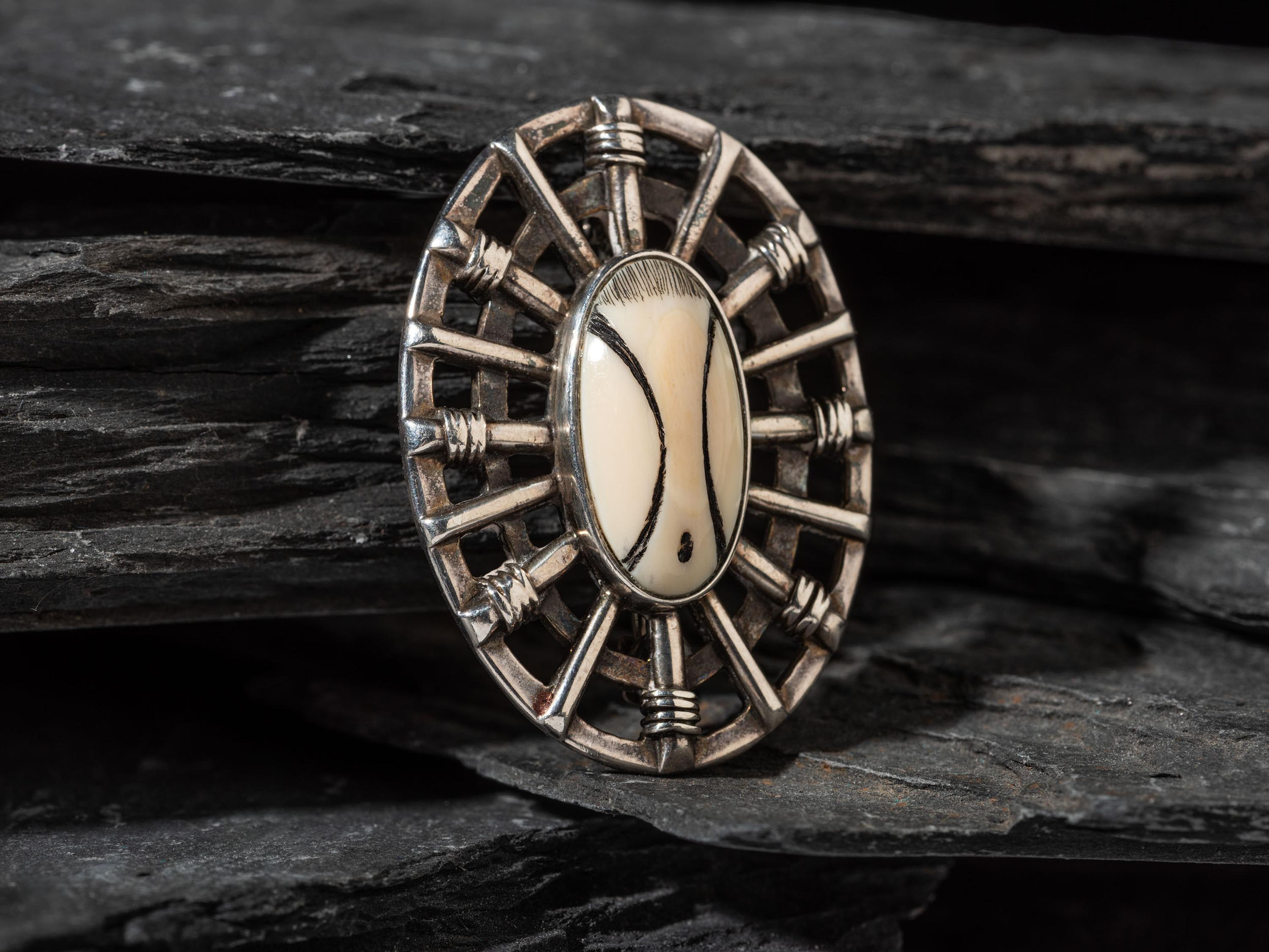 Sterling Silver Maskette Pin, 1988