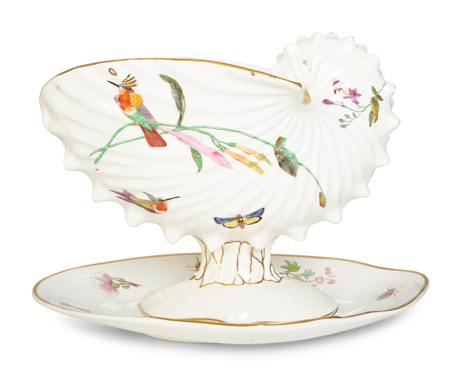 A Wedgwood Creamware Nautilus-Form Tureen and Seven Shell-Form Plates