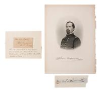 [CIVIL WAR]. Autographs from Civil War soldiers incl. Generals SHERMAN, MCCLELLAN, and BUTLER.