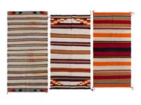 A Group of Banded Double Saddle Blankets
