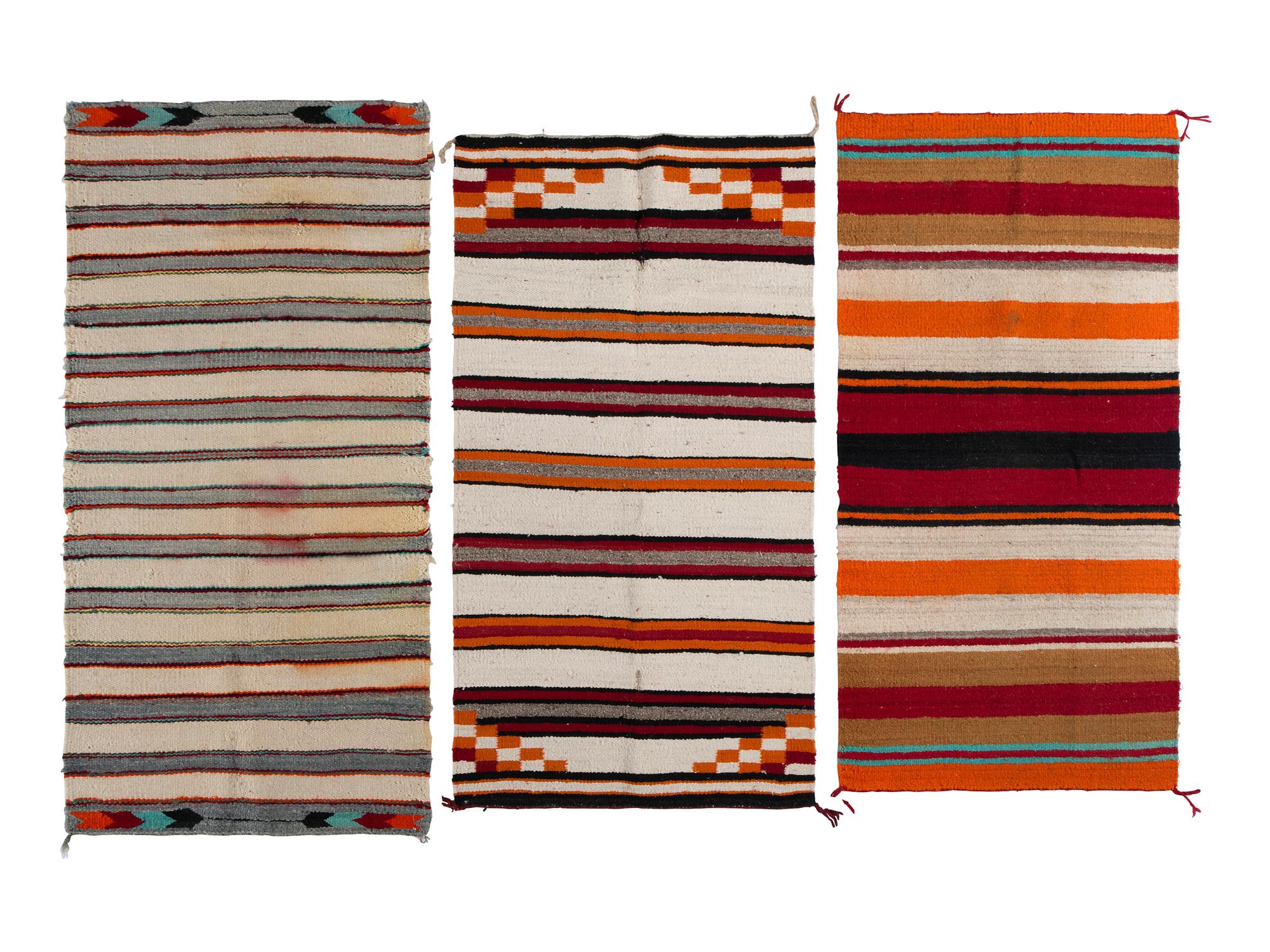 A Group of Banded Double Saddle Blankets
