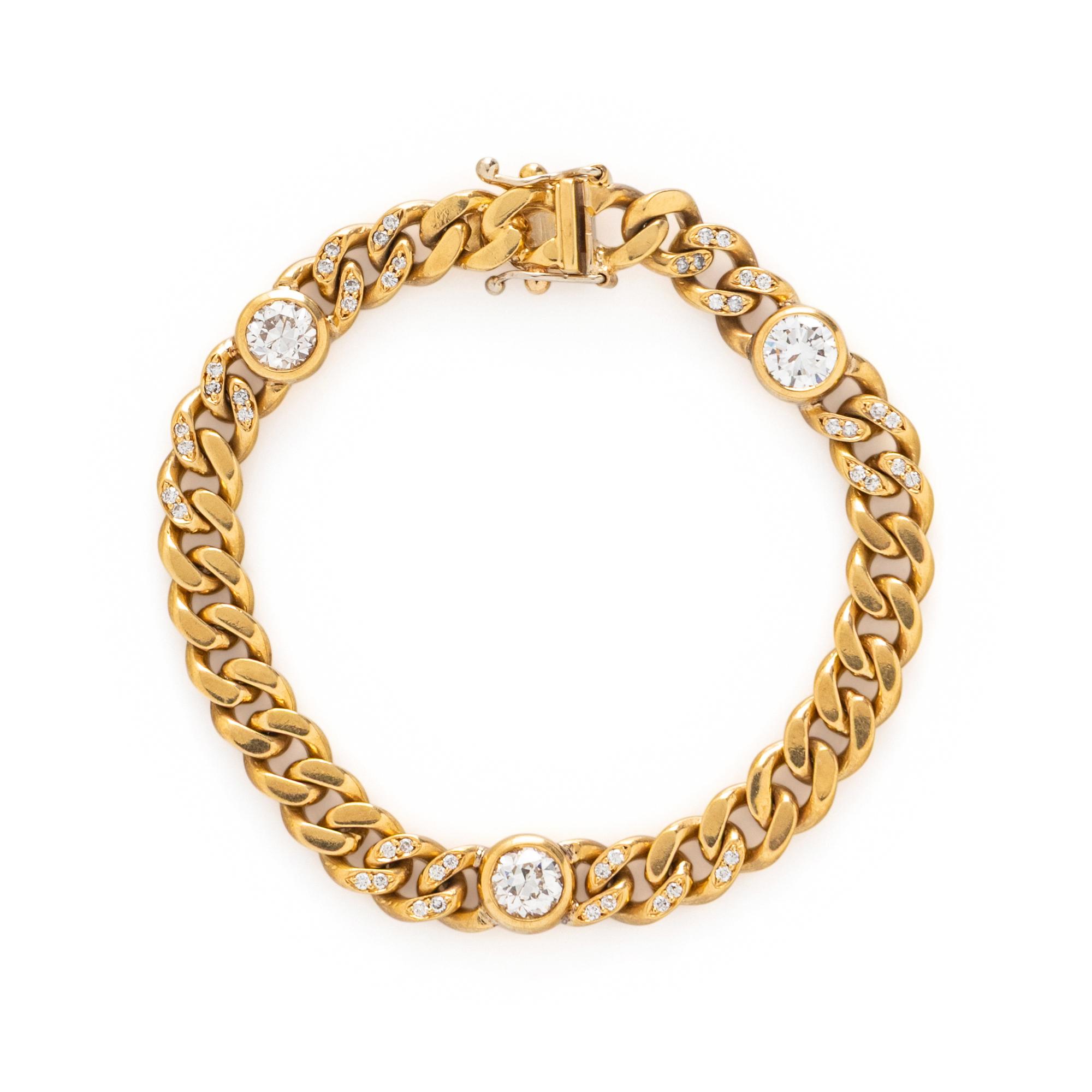 YELLOW GOLD AND DIAMOND BRACELET