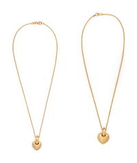 COLLECTION OF YELLOW GOLD AND DIAMOND HEART NECKLACES