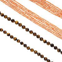 Tiger's Eye Bead Necklace and Coral Bead Necklace