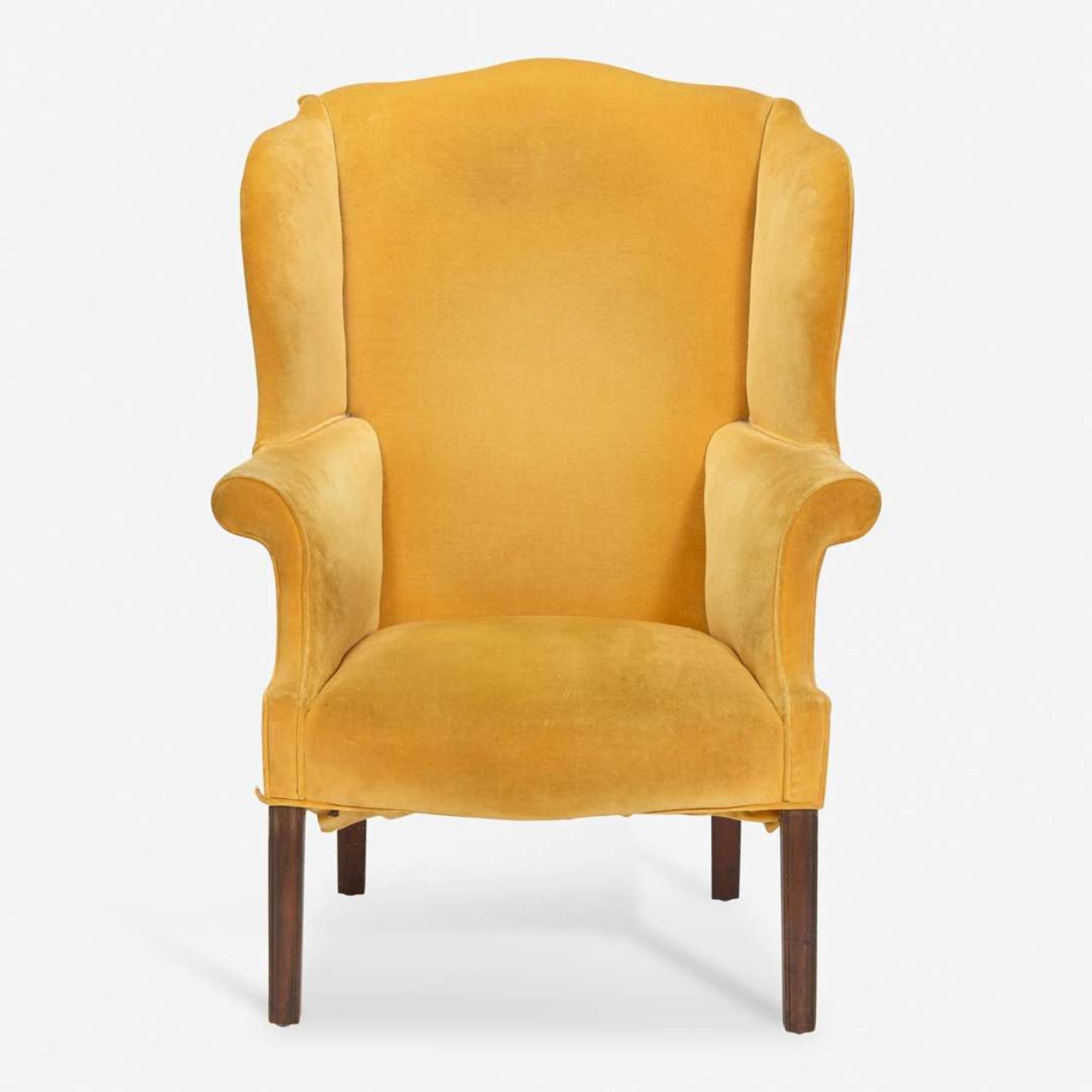 A Federal carved mahogany easy chair circa 1800